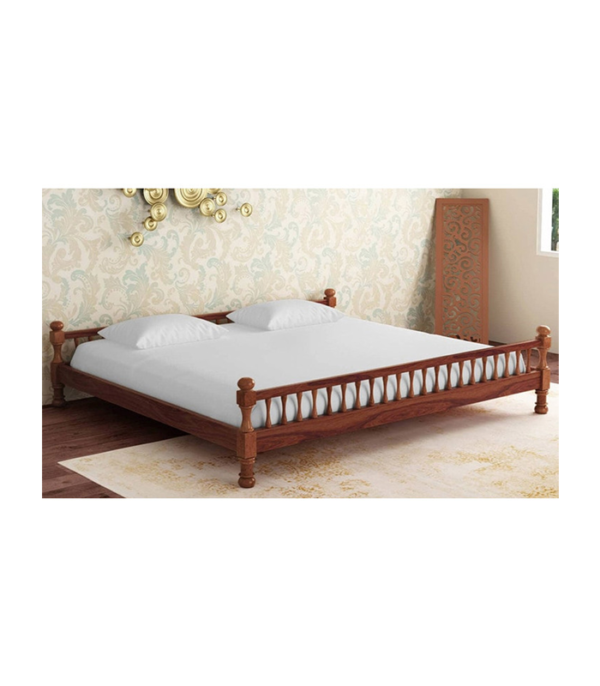Addison Teak Wood Bed (Teak Polish)