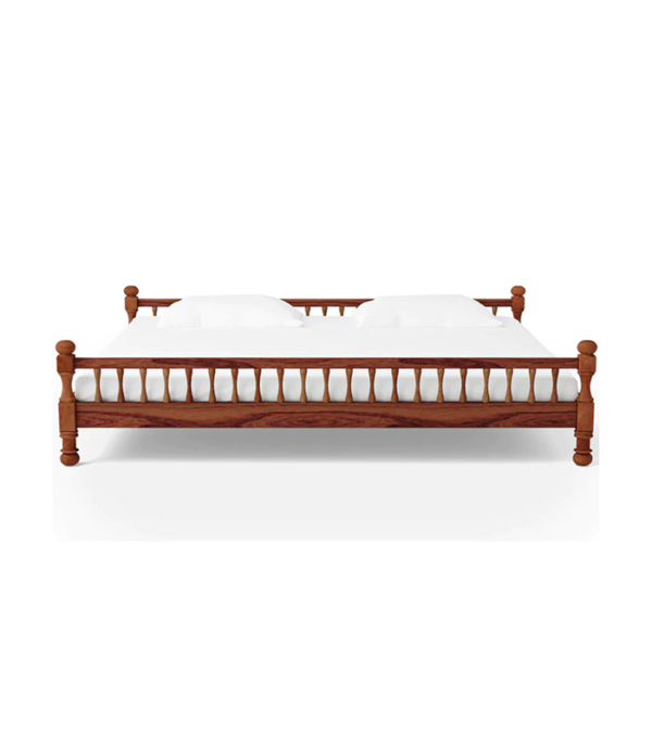 Addison Teak Wood Bed (Teak Polish)