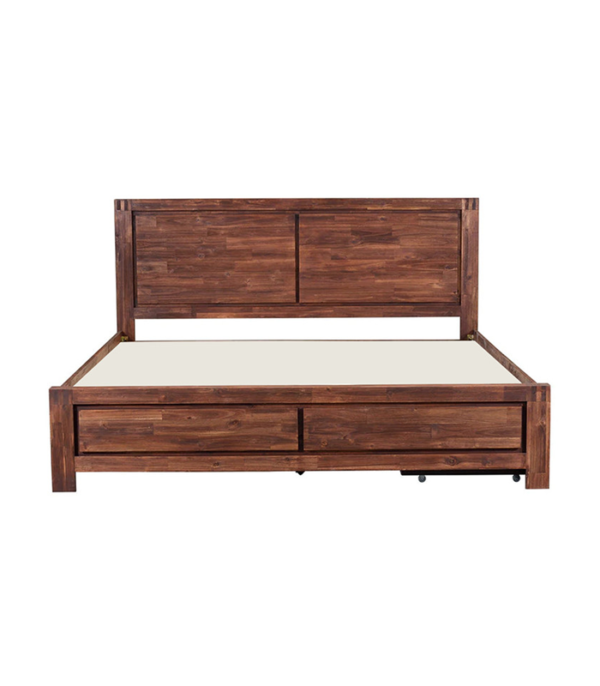 Adora Solid Wood Bed with Storage (Teak Polish)