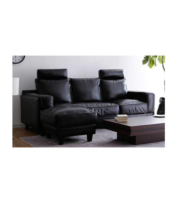 Analora L shape interchangeable Four seater Sofa (Black)