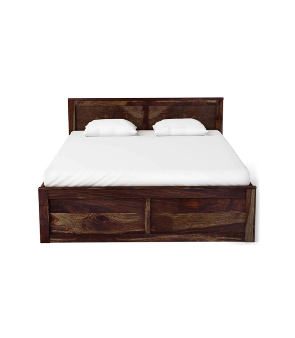 Barclay Solid Wood Bed with Box Storage (Teak Polish)