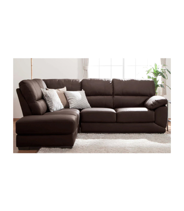 Barette Five Seater LHS L Shape Sofa (Brown)