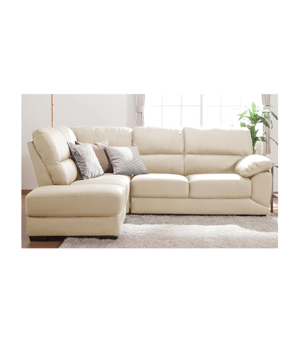Barette Five Seater LHS L Shape Sofa (Cream)