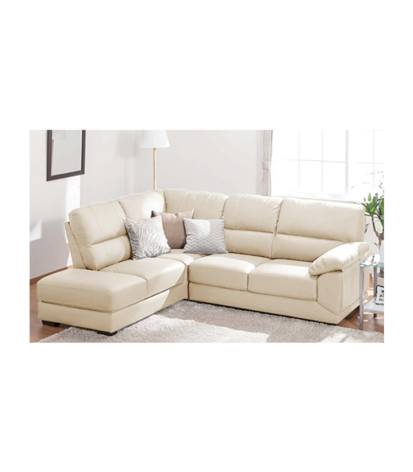 Barette Five Seater LHS L Shape Sofa (Cream)