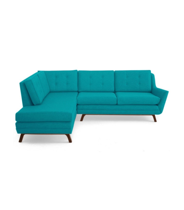 Bayley Four Seater Corner Sectional LHS Sofa (Aqua Blue)