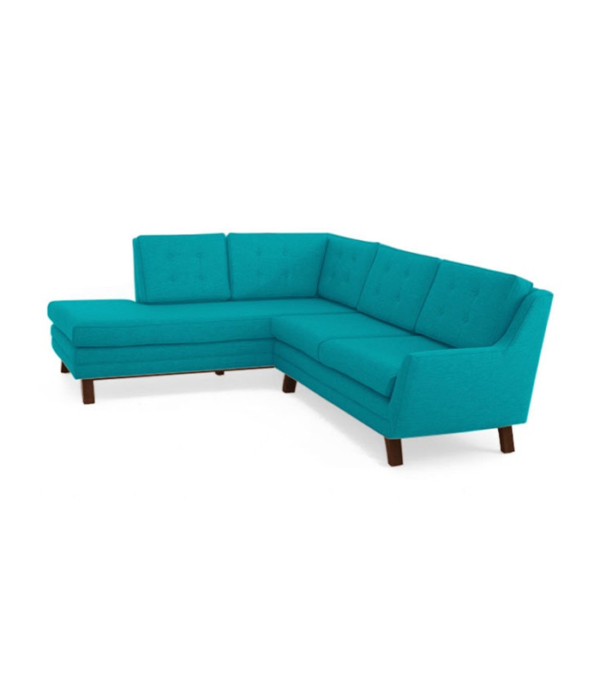 Bayley Four Seater Corner Sectional LHS Sofa (Aqua Blue)