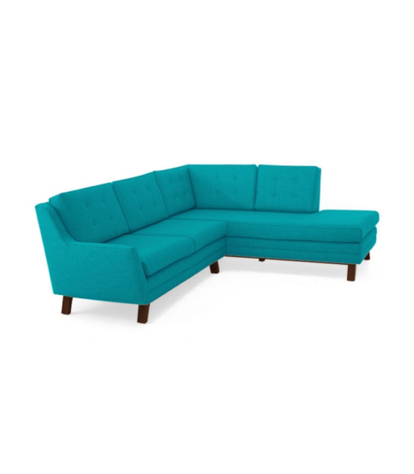 Bayley Four Seater Corner Sectional RHS Sofa (Aqua Blue)
