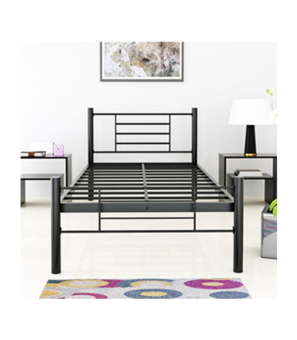 Benne Twin Size Metal Bed (Black)
