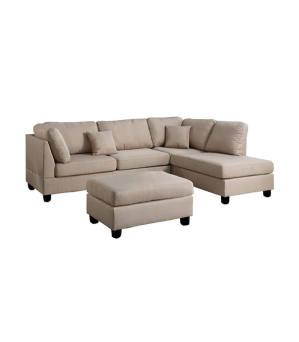 Brenna Five Seater RHS L shape Sofa- (Cream)
