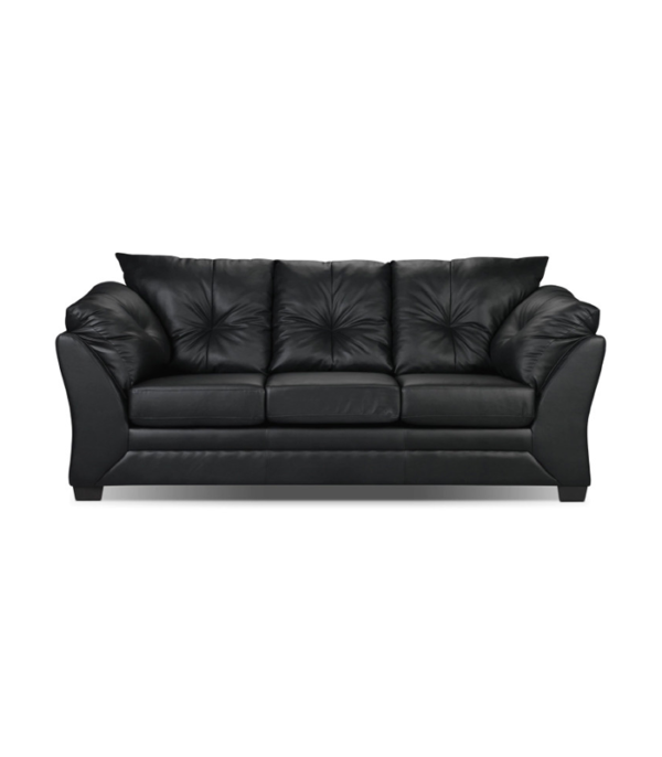 Brooklyn Five Seater 3+2 Leatherette Sofa Set (Black)