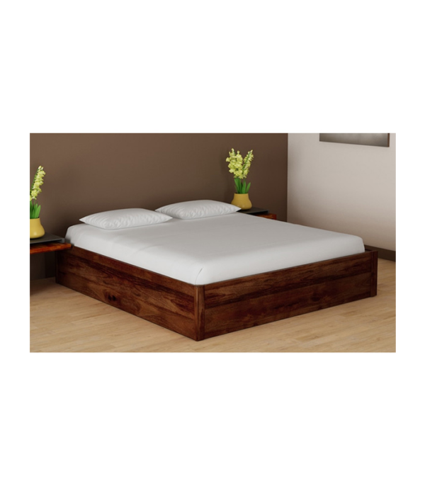 Canon Solid Wood Bed With Box Storage (Teak Polish)