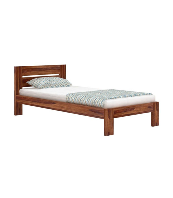 Casper Single Teak Wood Bed (Teak Polish)