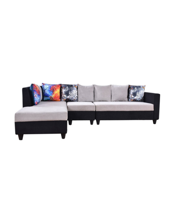 Cassidy Six Seater LHS L Shape Sofa (Grey_Black)