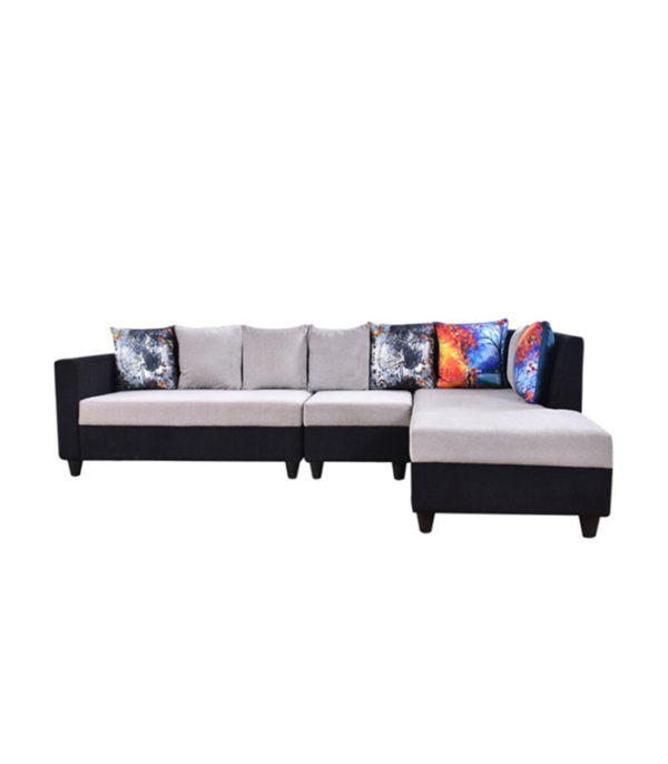 Cassidy Six Seater RHS L Shape Sofa (Grey-Black)