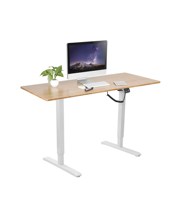 Defianz Electric Sit-Stand Desk Frame - 2-Stage Reverse, SINGLE Motor - White