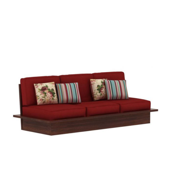 Arley Teakwood Wooden Sofa 3+1+1 Set (Walnut Polish)