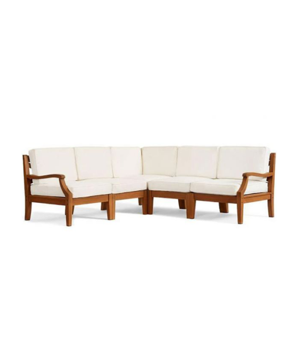 Watson 5 Seater Corner Teakwood Sofa Set (Teak Polish)