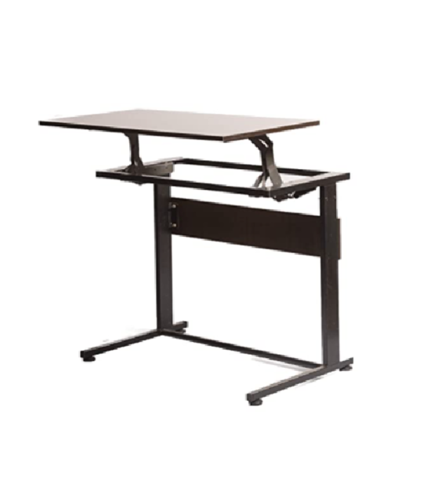Geometry Stand and Sit Desk/Workstation 3ft Wide Metal Frame with Particle Board top