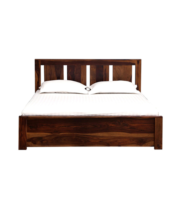 Oralie Solid Wood Bed Without Storage (Teak Polish)
