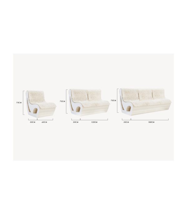 Paper Sofa Three Seater in Brown (180 cm)