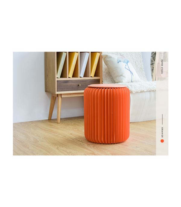 Paper Stool in Orange (H28 cm)