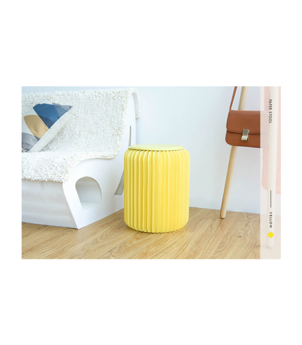 Paper Stool in Yellow (H28 cm)