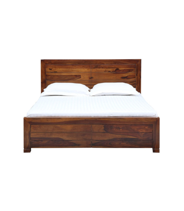 Salomao Solid Wood Bed with Box Storage (Teak Polish)
