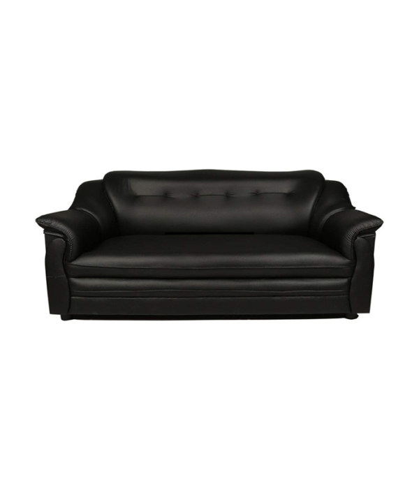 Sekur 3+1+1 Five Seater Sofa Set for Living Room (Black)