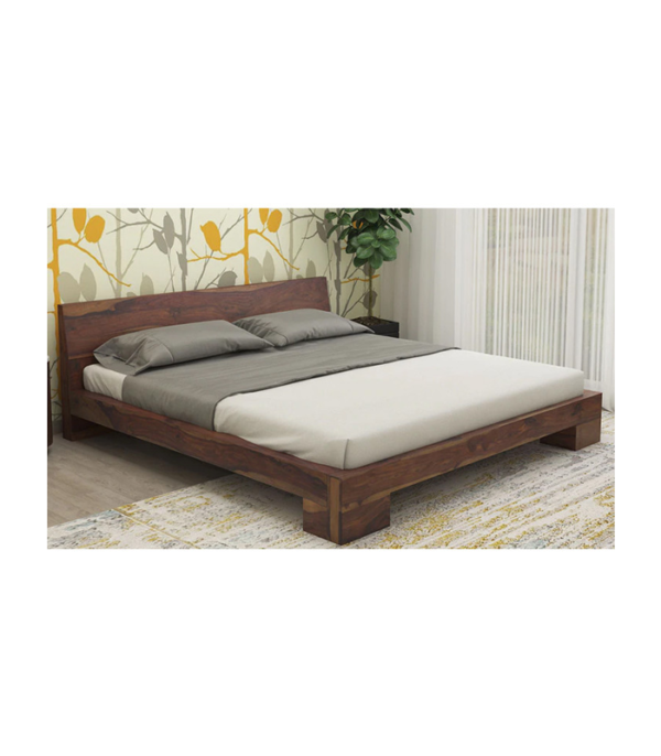 Sienna Teak Wood Bed (Teak Polish)