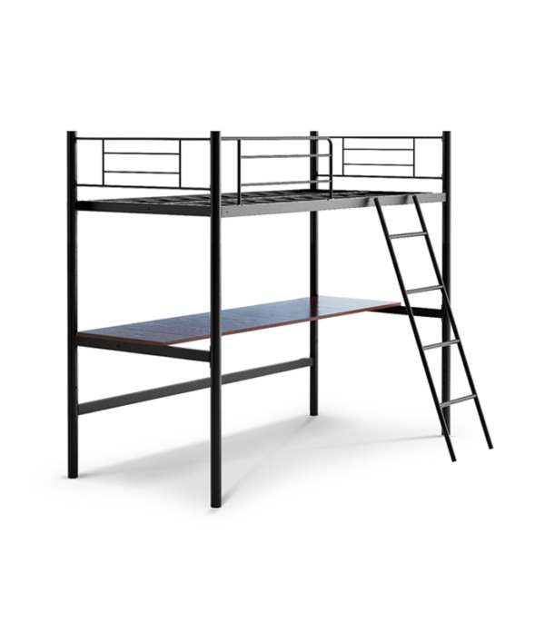 Stooreys Twin Loft Bed with Extra Study / Work Table (Black)