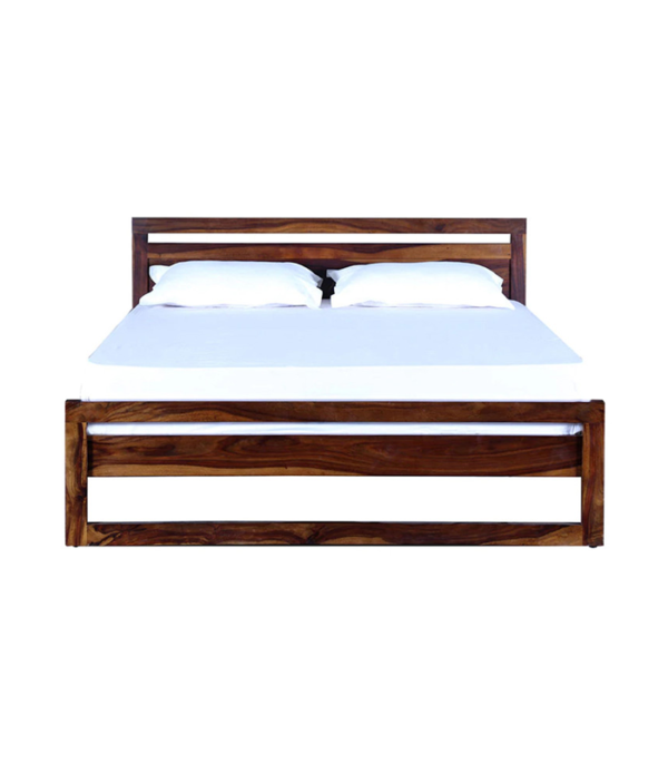 Tammy Solid Wood Bed Without Storage (Teak Polish)