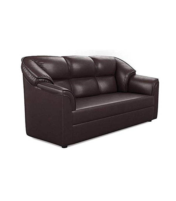 Trissino Leatherette Three Seater Sofa (Brown)
