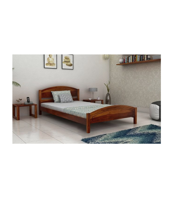 Villa Single Teak Wood Bed (Teak Polish)