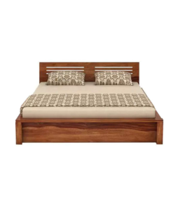 Wakeman Teak Wood Bed with Drawer Storage (Teak Polish)